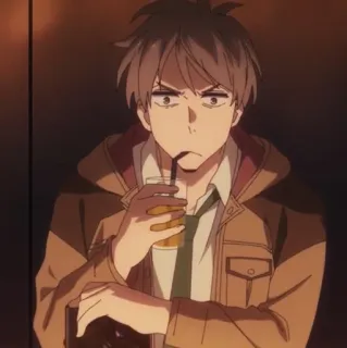 💵 c1f77238 アニメ, 男性, ジャケット, 飲酒, ポートレート telegram sticker