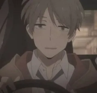 🔦 cab238fc アニメ, 男の子, 運転, 車, ポートレート telegram sticker