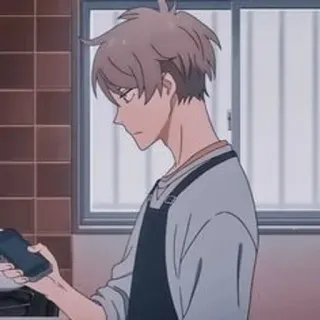 🔦 ebdc7bdc アニメ, 料理, エプロン, キャラクター, 家庭的, 男性 telegram sticker