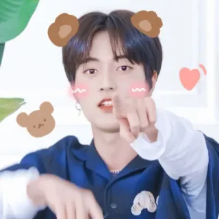 ⚔ 7fad2f13 可爱, 熊, 耳朵, 脸, 卡哇伊 whatsapp sticker