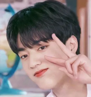 ⚔ d40c7c15 kpop, 亚洲, 和平手势, 帅哥, 偶像 whatsapp sticker