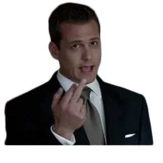 🖕 109b14fe środkowy palec, garnitur, gest, mężczyzna, harvey specter telegram sticker