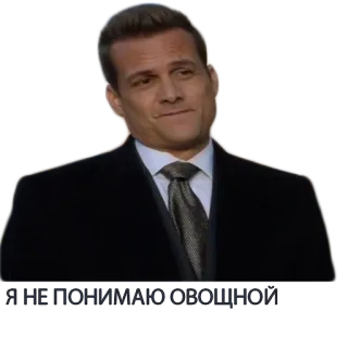 😇 47c6d53f Harvey Specter Suits Я НЕ ПОНИМАЮ ОВОЩНОЙ Suits, Prawnik, Harvey Specter, Serial telegram sticker