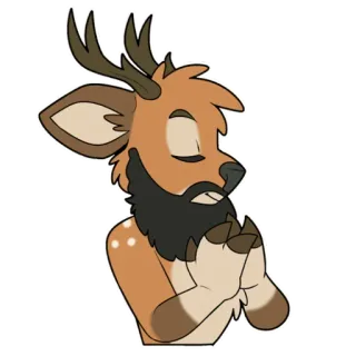 👏 17de19d3 鹿, 毛茸茸, 动物, 角色, 可爱, 卡通 telegram sticker