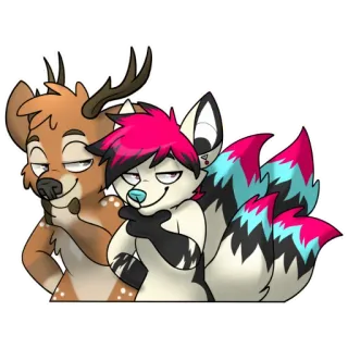 ⚡️ 339d3202 兽人, 拟人, 鹿, 狐狸, 卡通, 贴纸 telegram sticker