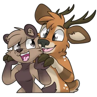 💞 3b8b4c69 卡通, 动物, 鹿, 熊, 毛茸茸, 可爱, 卡哇伊, 友谊 telegram sticker