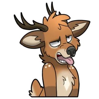 🤢 3c3e6f3c 鹿, 动物, 卡通, 贴纸, 毛茸茸, 兽人 telegram sticker