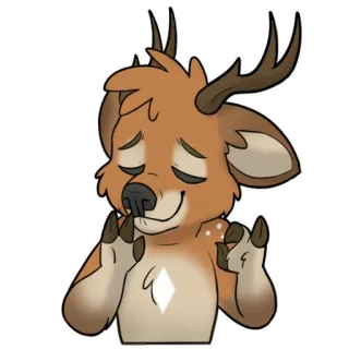 👌 3febfd1d 鹿, 兽人, 拟人, 动物, 卡通, 角色, 毛茸茸 telegram sticker