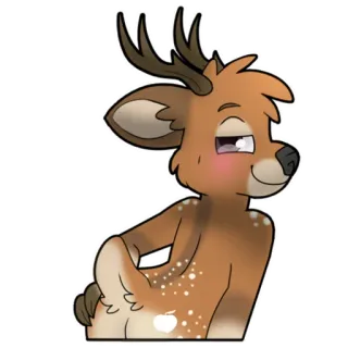 🍑 474266c8 鹿, 动物, 卡通, 可爱, 毛茸茸 telegram sticker