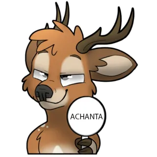 😬 4961ccc0 ACHANTA 鹿, 卡通, 动物, 标志, 毛茸茸 telegram sticker