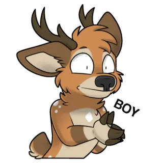 😬 75306c4e BOY 鹿, 拟人, 兽人, 男孩, 动物, 角色 telegram sticker