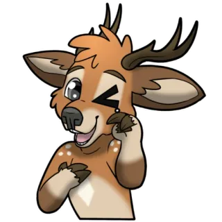 😂 75c87591 鹿, 兽人, 动物, 卡通, 贴纸 telegram sticker