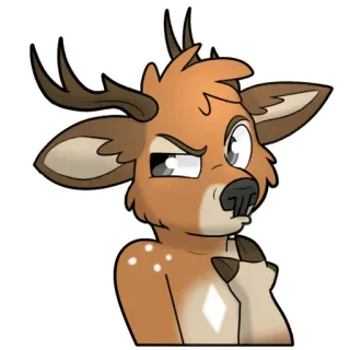 🤔 a258dfcc 鹿, 毛茸茸, 卡通, 动物 telegram sticker