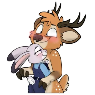 🐰 b9fbd824 动物, 卡通, 兽人, 爱, 兔子, 鹿 telegram sticker