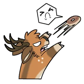 🙅‍♂️ bbb6ebb1 鹿, 甜甜圈, 卡通, 动物, 贴纸 telegram sticker