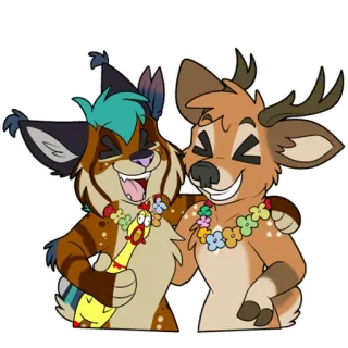 🥳 beb1c79d 兽人, 拟人, 动物, 卡通, 朋友, 有趣, 异想天开 telegram sticker