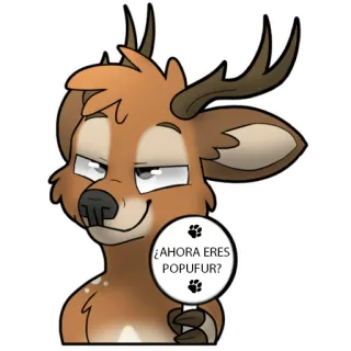 🗣️ c57e1e9f ¿AHORA ERES POPUFUR? 鹿, 毛茸茸, 拟人, 动物, 贴纸, 可爱 telegram sticker