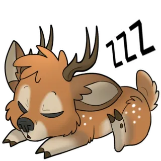 😴 ce4e9b57 ZZZ 鹿, 睡觉, 动物, 可爱, 卡通, zzz telegram sticker