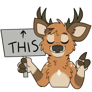 ☝️ f26c8bb9 THIS 鹿, 动物, 卡通, 标志 telegram sticker
