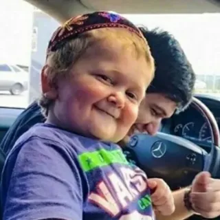 🙂 6f3dc32c Hasbulla Magomedov Hasbulla, Daumen hoch, lächelnd, Kind telegram sticker