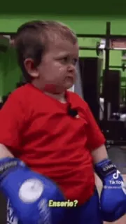 🥊 a08f64c9 Hasbulla Enserio? boxe, bambino, arrabbiato, guanti, mini, combattente telegram sticker
