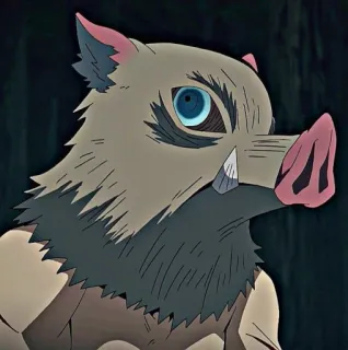 👺 80140855 Inosuke Hashibira Demon Slayer Inosuke Hashibira, Demon Slayer, Anime, Charakter, Ebersmaske whatsapp sticker