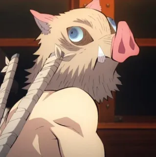👺 bbe19211 Inosuke Hashibira Demon Slayer Anime, Demon Slayer, Inosuke, Charakter, Manga whatsapp sticker