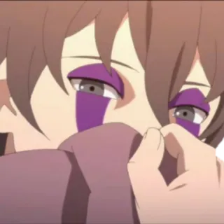 🤭 ad33c419 Anime, Manga, Charakter, Lila, Augen, Traurig, Cartoon telegram sticker