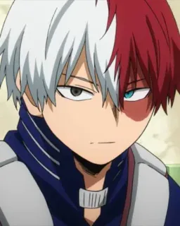 😕 33659bfa Shoto Todoroki My Hero Academia Anime, Personnage, Shoto Todoroki, My Hero Academia, Alter, Superpouvoir, Rouge, Blanc, Bleu telegram sticker
