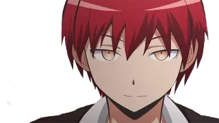 🙄 6849a0ea Karma Akabane Assassination Classroom Anime, Manga, Cheveux roux, École, Garçon telegram sticker