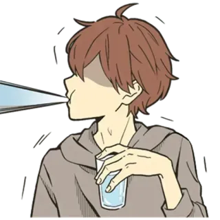 🤮 6899ebf2 animé, boire, garçon, dessin animé telegram sticker