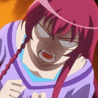 🤬 3692ed7b anime, angry, red hair, furious, cartoon, upset, anime character telegram sticker