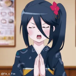 😋 94aff25d anime, girl, kimono, cartoon, japanese, cute telegram sticker