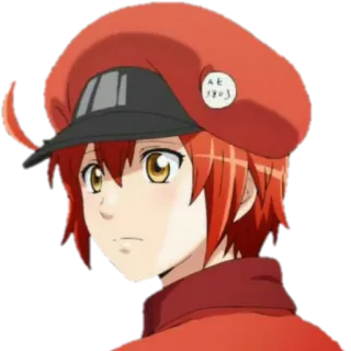 👀 57c8bd7d AE3803 cells at work, anime, globulo rosso, personaggio, adesivo telegram sticker