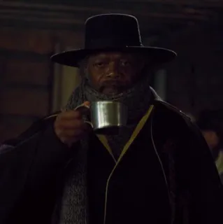 🎗 bb6bd3d4 Major Marquis Warren The Hateful Eight Samuel L. Jackson, Maggiore, caffè, The Hateful Eight, bere telegram sticker