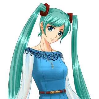 🙂 1851c578 Hatsune Miku Anime, Vocaloid, blaue Haare, süß whatsapp sticker