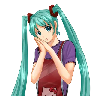 🥺 e032a07b Hatsune Miku Anime, Mädchen, Vocaloid, Manga, Charakter, Japanisch, Hatsune Miku whatsapp sticker