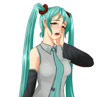 😭 fbc1b7ce Hatsune Miku Anime, Cartoon, Vocaloid, Hatsune Miku, Mädchen, weinen whatsapp sticker