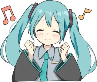 ☺️ 6bfed0a9 Hatsune Miku Hatsune Miku, Вокалоид, Аниме, Музыка, Милый, Каваий, Мультфильм telegram sticker
