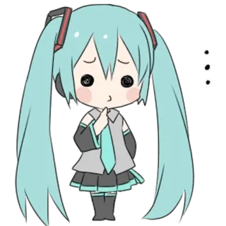 🤨 7300277d Hatsune Miku Аниме, Манга, Чиби, Хатсуне Мику, Вокалоид telegram sticker