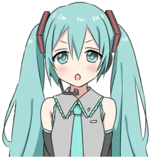 😲 adbd4ead Hatsune Miku Аниме, Vocaloid, Hatsune Miku, Милый, Музыка, Персонаж telegram sticker