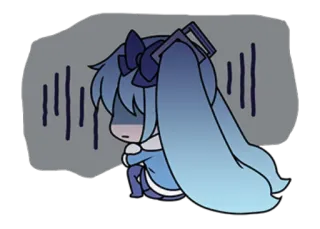 🦞 12e2313a Hatsune Miku Anime, Vocaloid, Verdrietig, Miku, Hatsune Miku, Chibi telegram sticker