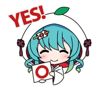 🦞 36b39ef2 YES! ja, positief, akkoord, schattig, anime, manga telegram sticker