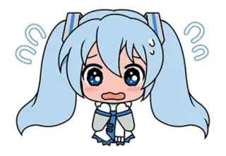 🦞 3b63b5de Hatsune Miku Anime, Cartoon, Schattig, Digitale kunst, Personage, Chibi, Vocaloid telegram sticker