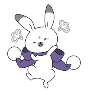 🦞 8c0c293c konijn, schattig, wit, konijntje, cartoon, kawaii telegram sticker