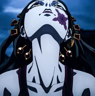 🥲 6fc8c28a Daki Demon Slayer アニメ, 鬼, 堕姫, キャラクター, 鬼滅の刃 telegram sticker