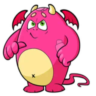 🙃 c32eb3c6 monstruo, dibujos animados, criatura, rosa, diablo, demonio telegram sticker