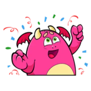 🎊 c5130d78 monstruo, confeti, celebración, dibujos animados, fiesta, lindo telegram sticker