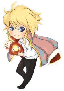 😊 7ce4a67e Howl Howl's Moving Castle Anime, Postać, Fantasy, Studio Ghibli, Film, Ilustracja telegram sticker