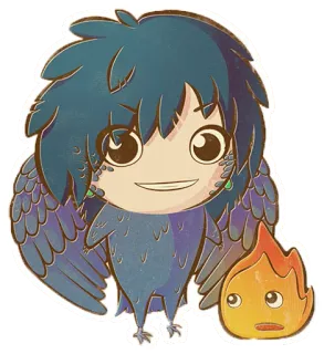 🔥 a38f8803 Howl Howl's Moving Castle Ruchomy zamek Hauru, Studio Ghibli, Anime, Manga, Fantasy, Hauru, Calcifer telegram sticker